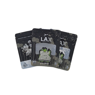 kopen Zwart staande mylar wietzakken met open raam online manufacture