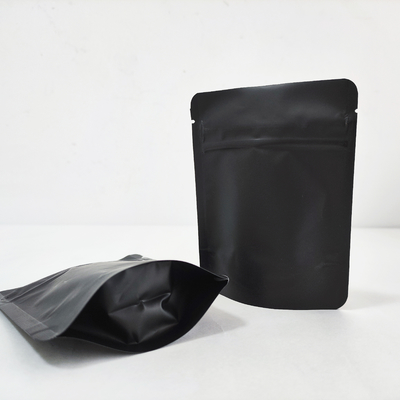 kopen 3.5g, 7g, 1 oz, 1 lb Mat zwart met rits opstaan geurbestendige mylar wiet zak online manufacture