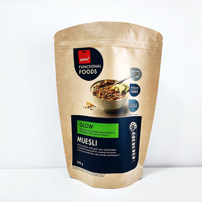 kopen Hervergrendelbare bruine kraftpapieren zakken met rits opstaande verpakking voor koffie thee online manufacture