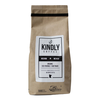 kopen Biologisch afbreekbare het Document van Kraftpapier Tin Tie Coffee Bags Kraft Koffiezak met Klep online manufacture