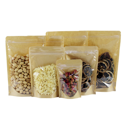 kopen Papier gerecycled, biologisch afbreekbaar, opstaande zakken, doorzichtig raam, bruin met rits online manufacture