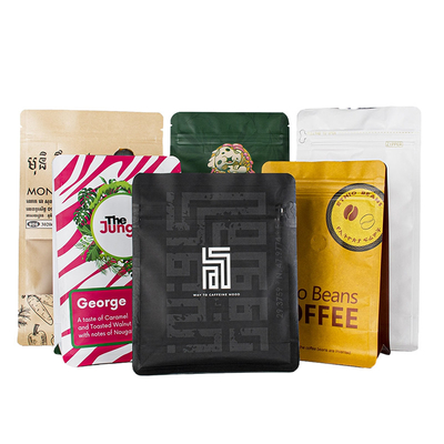 kopen Custom Zipper Kraft Paper Laminated Film Koffiezak Zip Vierkante Onderzak Voor Koffiebonen online manufacture