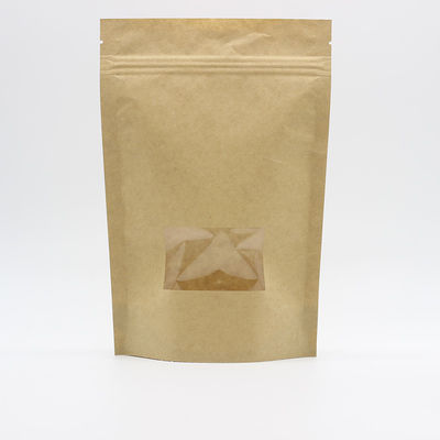 kopen Doypack See Through Pouches 180 Microns Bruine papieren zakken met heldere venster online manufacture