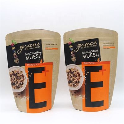 kopen Hervergrendelbare kraftafschermen opstaande zakken Gravure gedrukt 4oz bruin papier koffiezakken online manufacture