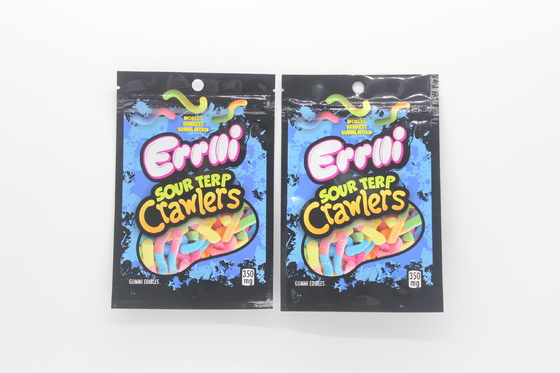 Weed Flower Mylar Stand Up Pouches Rits Heat Sealable 3.5G Geurbestendig
