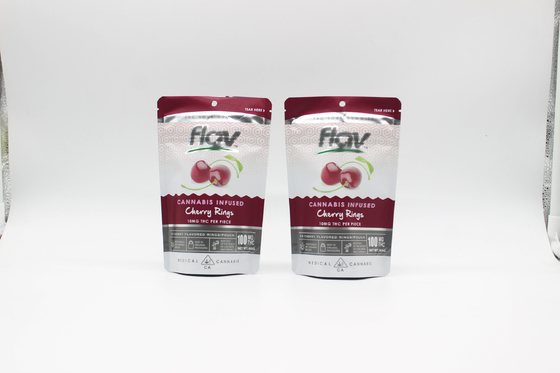 Gepersonaliseerde eetbare Mylar-zak Gummy Candy Food Packaging met handvatgat