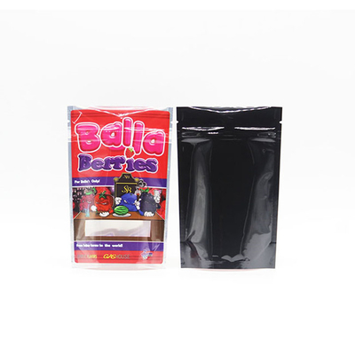 Weed Bag Drie zijden verzegeld open raam Aluminium zak met kind proof Zippe Holographic Printing Voor het verpakken van weed
