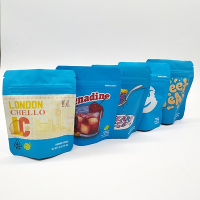 Eco Friendly Mylar ziplockk Stand Up Bags 3,5g 7g 14g Aluminiumfolie Voor wiet