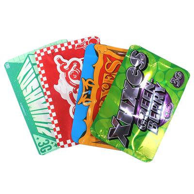 Glanzende verpakking Weed Mylar Stand Up Bags Custom Stand Up Zipper
