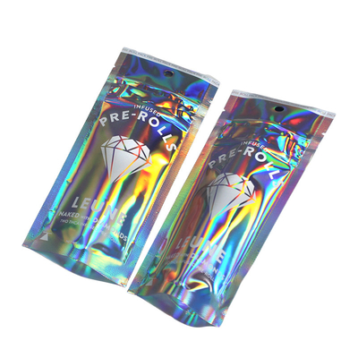 Zipper Top 7g Holographic Stand Up Pouch Heat Seal sluiting