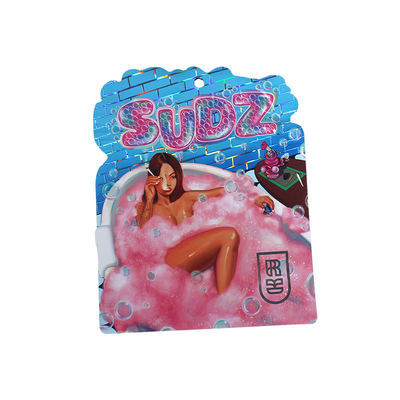 Zipper Top Glossy Die Cut Mylar Bags Aluminiumfolie 3.5g Op maat