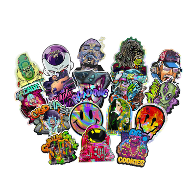 Holografische FDA Custom Die Cut Mylar Bags 120 Mico