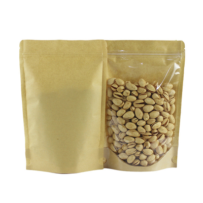 Herbruikbare driezijdige zegel Eco Stand Up Pockets met transparant raam