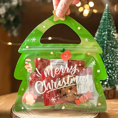 Kerstkousen speciale vorm snoep verpakkingszak plastic rits zak voor gummies