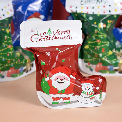 Geurbestendige Ziplock Mylar Tas op maat unieke vorm voor Kerstmis