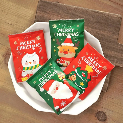 Glanzende verpakkingszakken voor warmtezegels Achterzijde verpakkingszak voor kerstcadeautjes