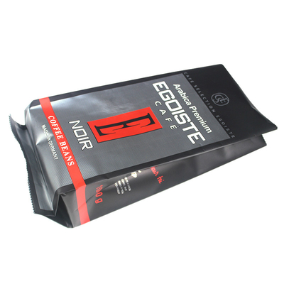 Warmte afdichting Matte Zwarte zijde Gusset koffiezak Sta op Ziplock Plastic zak 12oz
