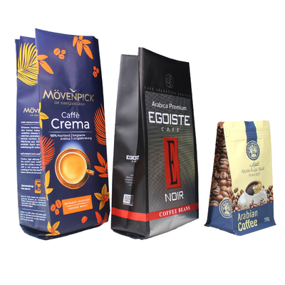 Zipper Koffieverpakkingszak 250g 500g 1kg Aluminiumfolie Koffiezak met ontgassing