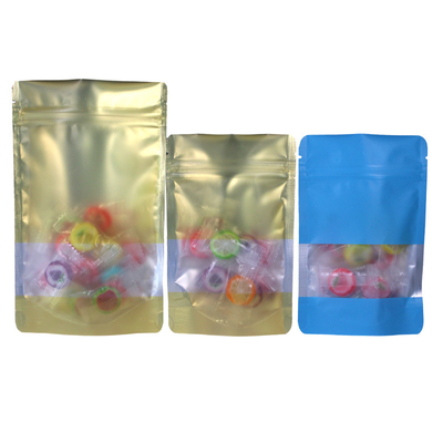 Custom Zipper hervergrendelbare aluminium folie Mylar zak Plastic verpakkingszak met raam