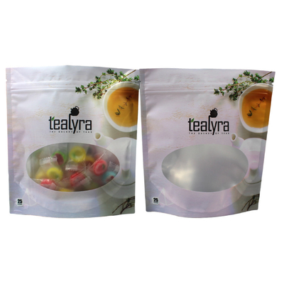 Custom Ziplock Plastic Stand Up Pouch Warm verzegelde voedselverpakkingszakken met venster