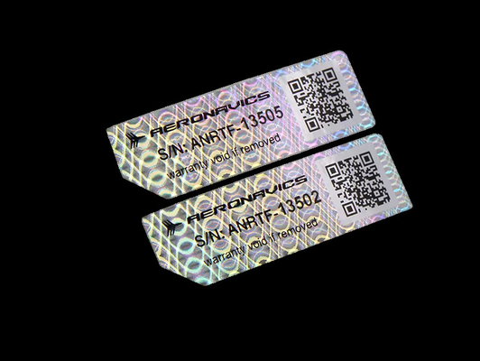 Unieke vorm Qr Code Hologram Sticker Kleefstof Holographic Sticker Labels