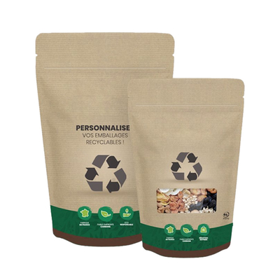 Bread Kraft Food Paper Bag 10 kleuren Print Support Op maat