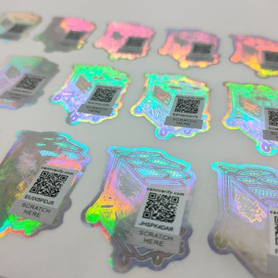FDA anti-vervalsing label 80 micron 3D holografische stickers PE film