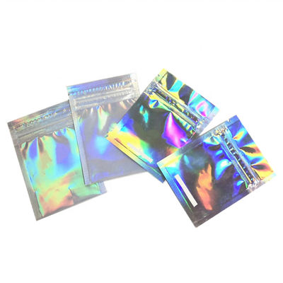 7g hervergrendelbare aluminium zakken Holografisch Gravnre Print Side Gusset Pouch