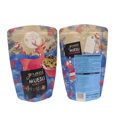 Voedselgraad Kraftpapier Staande plastic zak met rits voor fruit snoepje thee Voedsel veel gebruikt